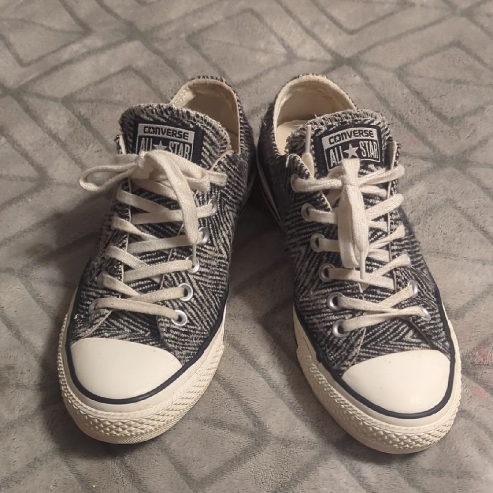 Converse All Star 553325f‎ CTAS OX  Color Black Egret White Textile 7 Women